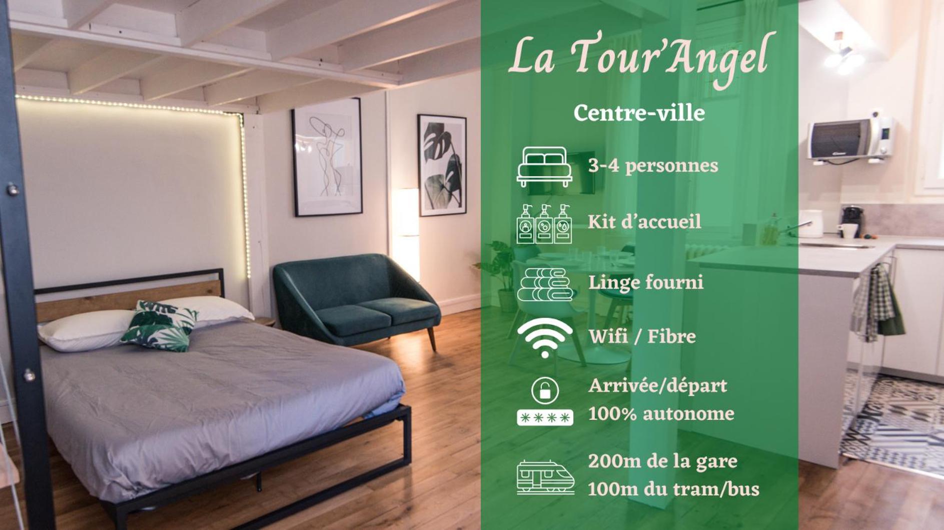 Hypercentre - Gare - La Tour'Angel Apartment Tours Bagian luar foto